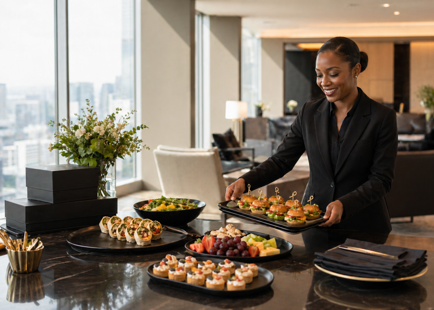 Creative Minds private event catering spread