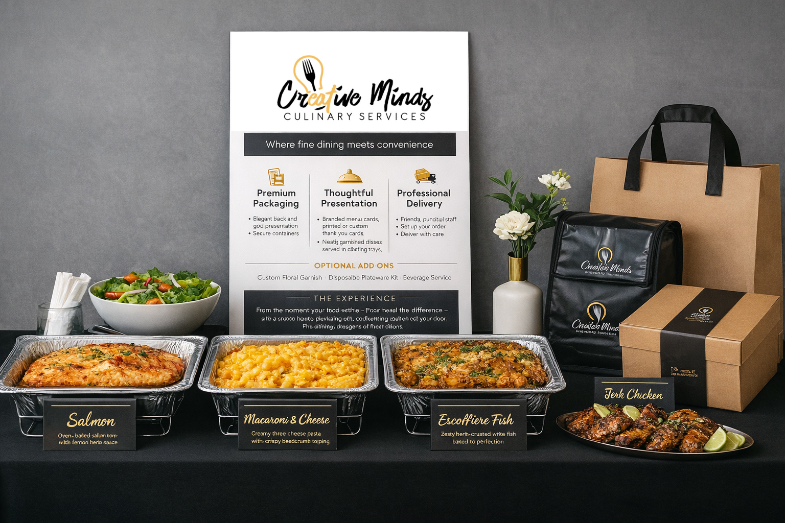 Creative Minds private event catering spread